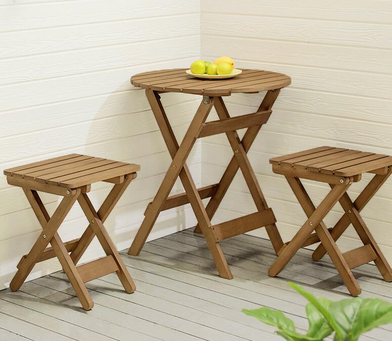 Portable Wooden Folding Dining Table and Chair Set